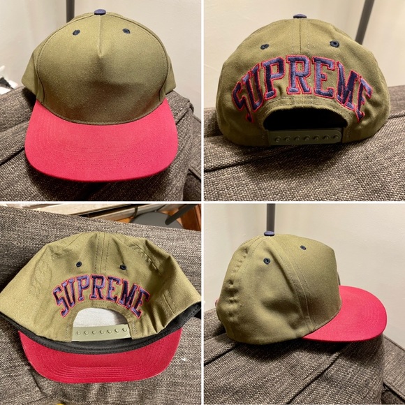 Supreme Other - EUC SUPREME arc snapback in olive green & maroon!